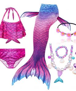 Kids Mermaid Swimsuit Bikini Girls Mermaid Tail with Finned Swimsuit Child's Wear Split Swimsuit Mermaid Tail Clothing Swimwear 7