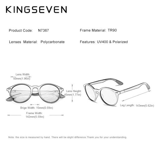 KINGSEVEN TR90 Vintage Men Sunglasses Polarized Oval Frame Sun glasses Women Men Unisex Night Vision Goggles Oculos De Sol 2