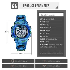 SKMEI Sport Kids Watches Young And Energetic Dial Design 50M Waterproof Colorful LED+EL Lights relogio infantil 1547 Children's 6