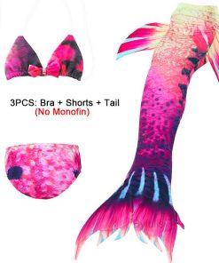New Girls Mermaid Tail for Swimming Costume with Monofin Fin Kids Zeemeerminstaart Cola De Sirena Cauda De Sereia Cosplay 26