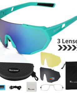 WEST BIKING Pro 3 Lens Polarized Cycling Glasses UV400 Protection Sunglasses Men Women MTB Road Bike Eyewear Cycling Goggles 7