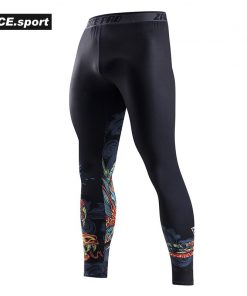 ZRCE Chinese Style Compression Tight Leggings 3D Prints Joggers Fitness Men's pants Hip hop Streetwear Training Men's trousers 2