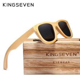 KINGSEVEN 2019 Retro Bamboo Sunglasses Men Women Polarized Mirror UV400 Sun Glasses Full Frame Wood Shades Goggles Handmade 1