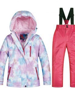 New Kids Ski Suit Children Brands Windproof Waterproof Warm Girls Snow Set Winter Skiing And Snowboarding Jacket For Child 12
