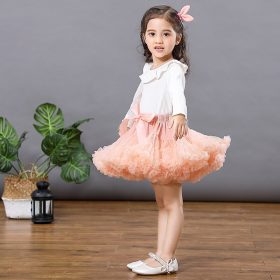 9M-8Years Girls Tutu Skirts Solid Fluffy Tulle Princess Ball gown Pettiskirt Kids Ballet Party Performance Skirts for Children 3