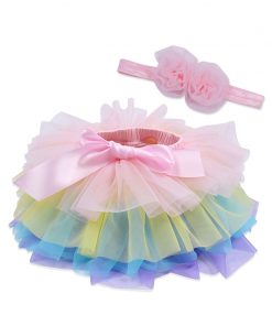 Baby girl tutu skirt 2pcs tulle lace bloomers diaper cover Newborn infant outfits  Mauv headband flower set Baby mesh bloomer 15