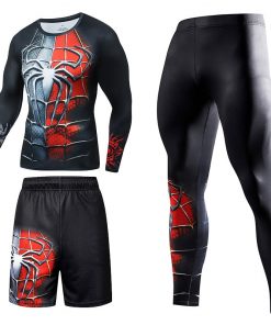 Men Sportswear Superhero Compression Sport Suits Quick Dry Clothes Sports Joggers Training Gym Fitness Tracksuits Running Set 21