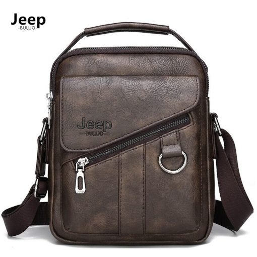 JEEP BULUO Men Bags Crossbody Shoulder Bag For Male Split Leather Messenger Tote Bag Travel Luxury Brand New  Fashion Business 6