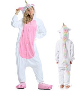 Kigurumi Unicorn Pajama Adult Animal Panda Onesie Boys Girls Women Men  Couple Winter Pajama Suit Sleepwear Flannel Pijama 23