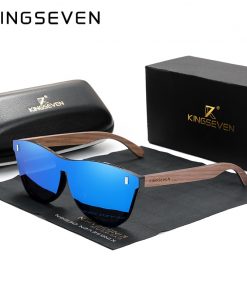 KINGSEVEN Exclusive Design Vintage Men's Glasses Walnut Wooden Sunglasses UV400 Protection Fashion Square Sun glasses Women 5510 1