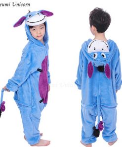 Kigurumi Unicorn Pajamas Children's Pajamas for Boys Girls Flannel Kids Stich Pijamas Set Animal Sleepwear Winter Onesies 4-12 11