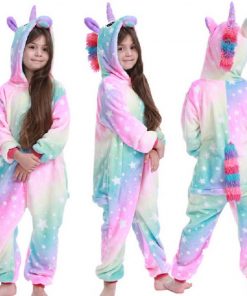 Kigurumi New Winter Unicorn Pajamas For Children  Animal Pyjamas Kids Panda Licorne Onesie Boys Girls Sleepwear Unicornio Jumpsu 14