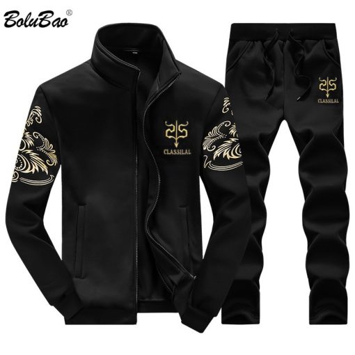 BOLUBAO 2020 Brand New Men Set Fashion Autumn Sporting Suit Sweatshirt +Sweatpants 2 Pieces Mens Clothing Male Tracksuit Sets 1