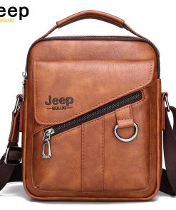 JEEP BULUO Men Bags Crossbody Shoulder Bag For Male Split Leather Messenger Tote Bag Travel Luxury Brand New  Fashion Business 1