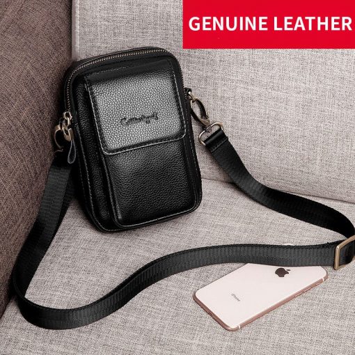 Cobbler Legend Men Crossbody Bag Fashion Genuine Leather Shoulder Bag Casual Black Business Mens Hand Bag For Phone High Quality 2