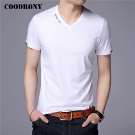 COODRONY Brand T Shirt Men Classic Casual V-Neck T-Shirt Streetwear Mens Clothing 2020 Summer Soft Cotton Tee Shirt Homme C5076S 1
