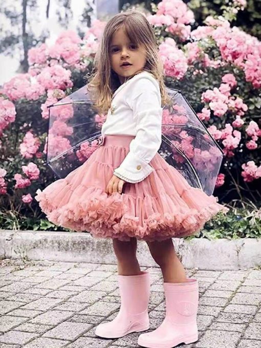 Drop shipping Baby Girls Tutu Skirt Fluffy Children Ballet Kids Pettiskirt Baby Girl Skirts Princess Tulle Party Dance Skirts 3