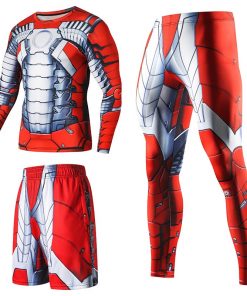 Men Sportswear Superhero Compression Sport Suits Quick Dry Clothes Sports Joggers Training Gym Fitness Tracksuits Running Set 23