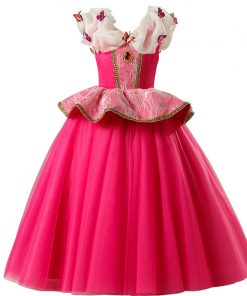Girls Dresses Sleeping Beauty Cosplay Princess Dress For Girls Kids Halloween Birthday Party Tutu Dress for Christmas 8