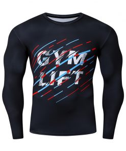 Men Long Sleeves Casual Fashion Gyms Bodybuilding Male Tops Fitness Running Sport T-Shirts Training Sportswear Brand Clothes 11