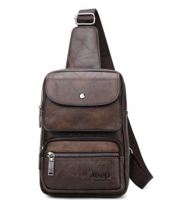 JEEP BULUO Brand Big Size Man's Travel Bag Men Bag 2pcs Set High Quality Split Leather Unisex Crossbody Sling Bag For iPad 8