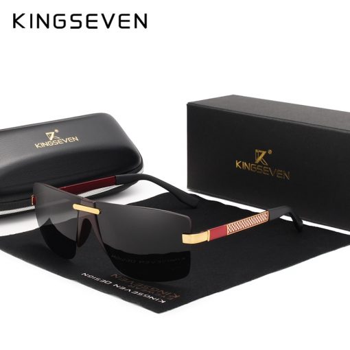 KINGSEVEN HD Polarized Sunglasses Men Rimless Luxury Brand Designer Gafas Masculino Polarizado oculos De Sol 1