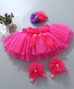 Baby girl tutu skirt 2pcs tulle lace bloomers diaper cover Newborn infant outfits  Mauv headband flower set Baby mesh bloomer 10