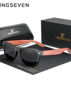 KINGSEVEN New Black Walnut Sunglasses Wood Polarized Men Sun Glasses Men UV400 Protection Eyewear Wooden Original Accessorie 1