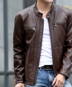 Mountainskin 5XL Men's Leather Jackets Men Stand Collar Coats Male Motorcycle Leather Jacket Casual Slim Brand Clothing SA010 2