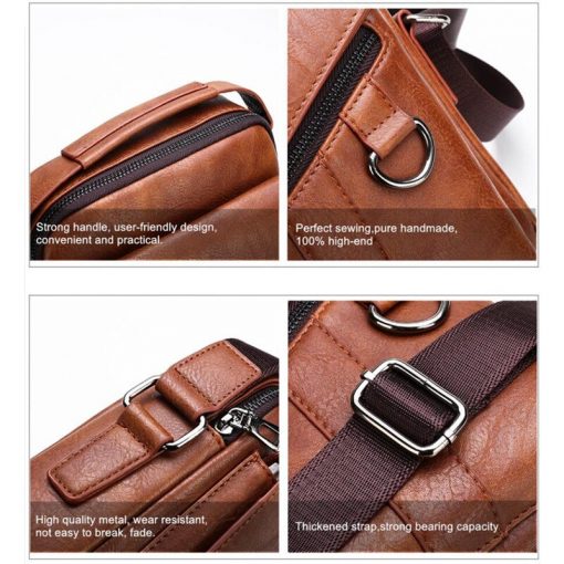 JEEP BULUO Men Bags Crossbody Shoulder Bag For Male Split Leather Messenger Tote Bag Travel Luxury Brand New  Fashion Business 5