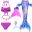 Kids Swimmable Mermaid Tail for Girls Swimming Bating Suit Mermaid Costume Swimsuit can add Monofin Fin Goggle with Garland 27