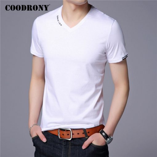 COODRONY Brand T Shirt Men Classic Casual V-Neck T-Shirt Streetwear Mens Clothing 2020 Summer Soft Cotton Tee Shirt Homme C5076S 2