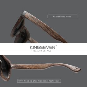 KINGSEVEN 2021 Natural Handmade Wood Polarized Mirror Lens Sunglasses Sandalwood Material Original Wood Oculos de sol Masculino 3