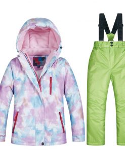 New Kids Ski Suit Children Brands Windproof Waterproof Warm Girls Snow Set Winter Skiing And Snowboarding Jacket For Child 11