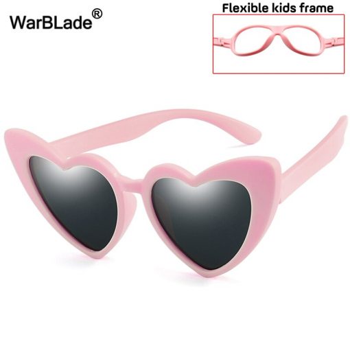 WarBLade New Children Sunglasses Kids Polarized Sun Glasses LOVE Heart Boys Girls Glasses Baby Flexible Safety Frame Eyewear 2
