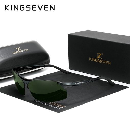Genuine KINGSEVEN Polarized Men Aluminum Sunglasses Driving Mirror Lens Male Sun Glasses Aviation Women For Men Eyewear 9126 6