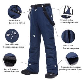 Large Size Men's Ski Suit -30 Temperature Waterproof Warm Winter Mountaineering Snow Snowboard Jackets and Pants Set 5