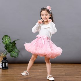 9M-8Years Girls Tutu Skirts Solid Fluffy Tulle Princess Ball gown Pettiskirt Kids Ballet Party Performance Skirts for Children 2