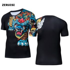 Fashion Summer Men 3d Compression T-shirt Streetwear Hip Hop Running Sport Gym Mens Clothing T Shirt Men Tops & Tee 5