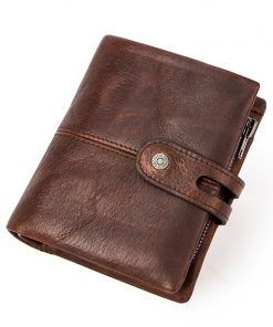 CONTACT'S NEW Crazy Horse Leather Wallet Men Coin Purse Casual Card Holder Small Billfold for Man High Quality Male Wallets RFID 8