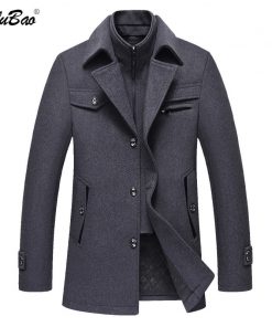 BOLUBAO Men Winter Wool Coat Men's Fashion Brand Comfortable Warm Thick Wool Blends Woolen Pea Coat Male Trench Coat Overcoat 1