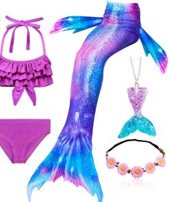 Girls Mermaid Tails Swimming Swimwear Swimmable Beach Clothes Little Children Mermaid Swimsuit Kids Halloween Cosplay Costumes 6