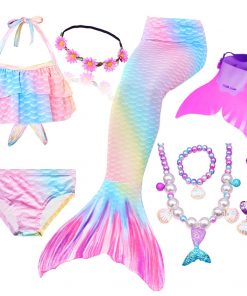 Kids Mermaid Swimsuit Bikini Girls Mermaid Tail with Finned Swimsuit Child's Wear Split Swimsuit Mermaid Tail Clothing Swimwear 24