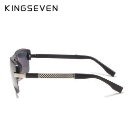 KINGSEVEN HD Polarized Sunglasses Men Rimless Luxury Brand Designer Gafas Masculino Polarizado oculos De Sol 5