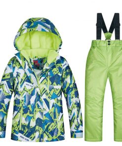 Ski Suit Children's Brands High Quality Jacket and Pants for Kids Waterproof Snow Jacket Winter Boy Ski and Snowboard Jacket 6