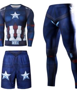Men Sportswear Superhero Compression Sport Suits Quick Dry Clothes Sports Joggers Training Gym Fitness Tracksuits Running Set 24