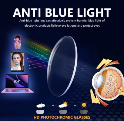 Blue Light Blocking Photochromic Glasses Men Women Clear Lens Computer Goggles Rectangle Eyeglasses Unisex Gaming Glasses UV400 3