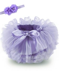 Baby girl tutu skirt 2pcs tulle lace bloomers diaper cover Newborn infant outfits  Mauv headband flower set Baby mesh bloomer 24