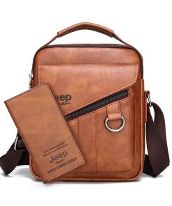 JEEP BULUO Men Bags Crossbody Shoulder Bag For Male Split Leather Messenger Tote Bag Travel Luxury Brand New  Fashion Business 8
