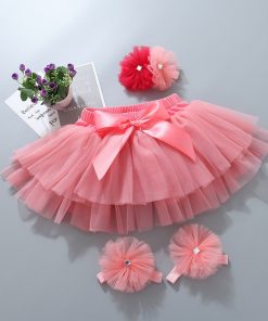 Baby girl tutu skirt 2pcs tulle lace bloomers diaper cover Newborn infant outfits  Mauv headband flower set Baby mesh bloomer 9